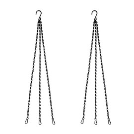 2Sets Hanging Basket Chains Hanging Flower Pot Chains, 3 Point Hanging Chains, Plant Basket, Lantern, Decorative Hanging Chain Sets 20 Inch, Black