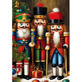 Christmas Diamond Painting Kits for Adults, Nutcracker Soldier Diamond Art Kits for Beginners, 5D DIY Full Drill Gem Art Kits for Home Wall Decor 12x16 Inch