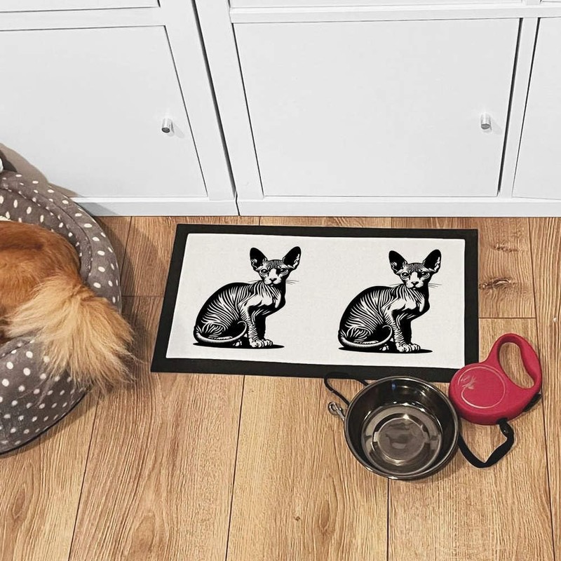 'Sphynx Cat Sitting' Pet Feeding Mat (PM00029212)