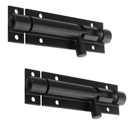 MUNEK 2 Pcs Door Latch Lock Slide Bolt,3 Inch Security Sliding Latch Lock,Door Latch Lock Slide Bolt,Barrel Bolt Lock with 12 Screws Black