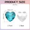 sourcing map 50Pcs Heart Rhinestones, 10mm Pointed Back Heart Glass