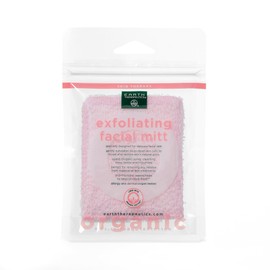 Earth Therapeutics Organic Cotton Exfoliating Facial Mitt- Pink