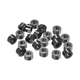 sourcing map ABS Round Spacer Washer ID 4.2mm OD 7mm L 4mm Plastic Standoff for 3D Printer TV Wall Mounting Electrical Outlet, Black, 100Pcs