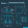 Holdrite 3/4 Inch MHT Washing Machine Outlet Box, Pre-Assembled, 1/2