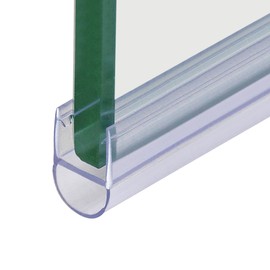 Cozylkx U Type Glass Door Bottom Seal, 27.5" Long Cutable Waterproof Shower Door Sweep, Automatic Door Gap Sealing Anti-Collision for 1/4" (6mm) Glass