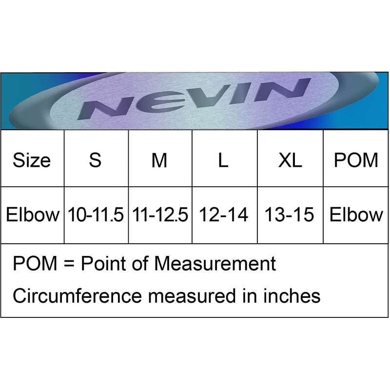 Nevin Sports Med Contoured Elbow Support w/Adjustable Strap (Black, Medium)