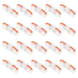 DIANN 20pcs Lever Wire Connector Compact Wire Connectors 1 to 1 Inline Electrical Lever Wire Connectors Assortment Splicing Connectors for 28-12 AWG (20pcs Orange)