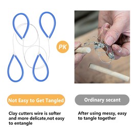 YXCCSE 10 Pcs Clay Cutters Wire Steel Wire Clay Cutter, Clay Wire Cutter Wire Cutting Tools with Rubber Handle, Cutting Pottery Tool Clay Cut Off Tools for Clay Artist Sculpting Cheese Dough