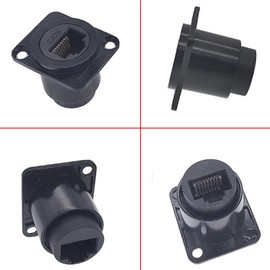 PENGLIN 2pcs D-Type RJ45 CAT6 Coupler, CAT6 RJ45 Panel Socket, CAT6/CAT5E/CAT5 Female to Female Ethernet LAN Network Bulkhead Through Socket