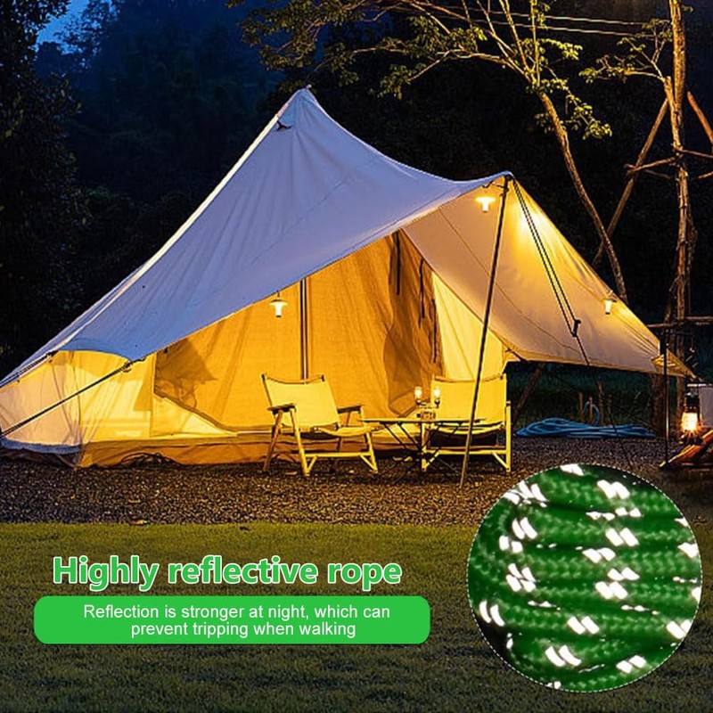 8Pcs Tent Guy Ropes, 4mm/13 Feet Guy Ropes with Storage