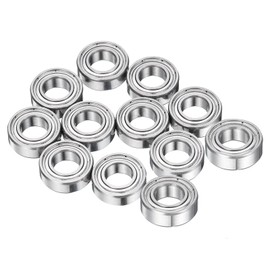 sourcing map 12Pcs MR126ZZ Small Bearing, 6mm ID 12mm OD 4mm Width Double Shielded Deep Groove Ball Bearings for Electric Motor Skateboards 3D Printer, P5 (ABEC 5)