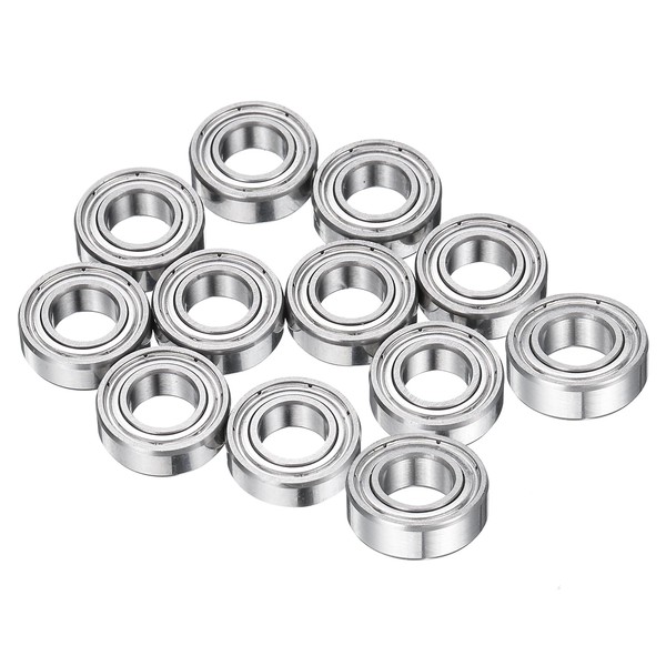 sourcing map 12Pcs MR126ZZ Small Bearing, 6mm ID 12mm OD