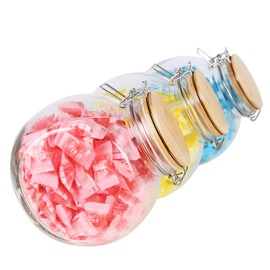 KKC Glass Candy Jar, Airtight Cookie Jars with Lids,Set of 3 Candy Container Jars for Kitchen Counter with Lids,68oz