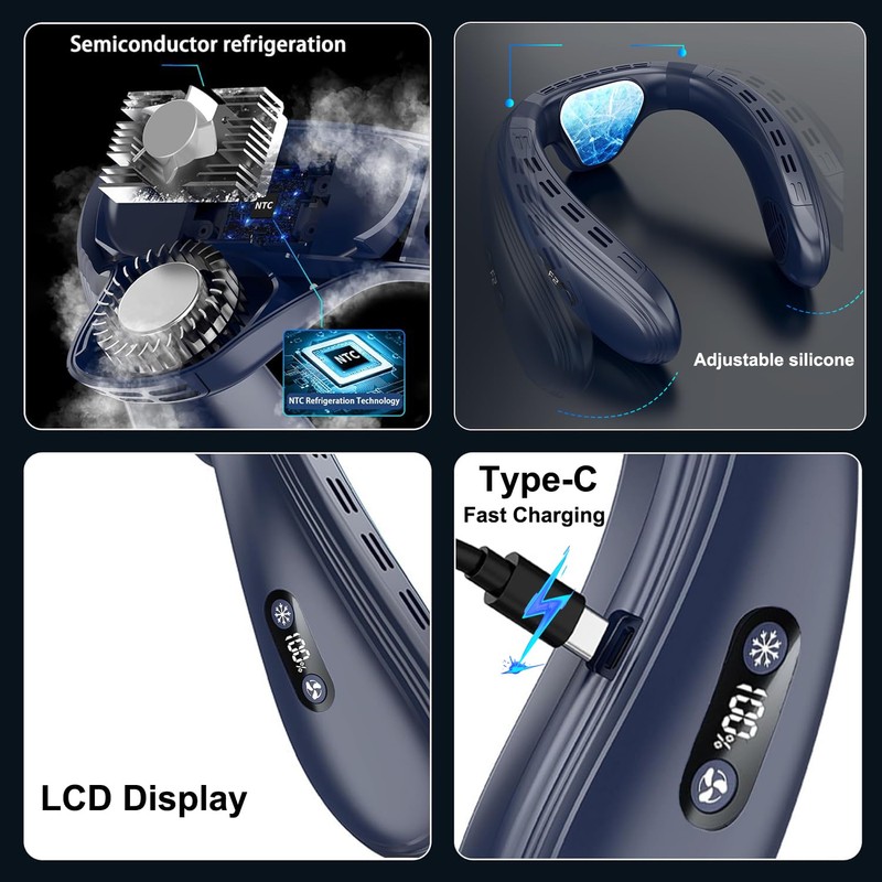 Neck Air Conditioner with Extra-large Cooling Plate, Portable Neck Fan