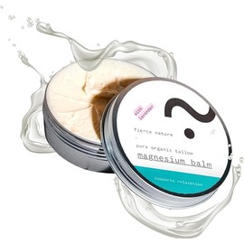 Magnesium Tallow Balm with Lavender, Natural Magnesium Topical Body Balm for Muscle Aches and Strains, Alternative to Magnesium Cream For Sleep and Relaxation, Unscented, 100g - Fierce Nature