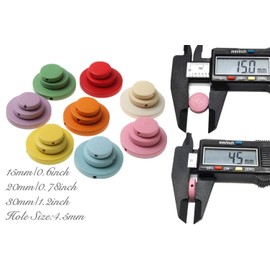 120 Pieces Round Wood Discs with Hole Flat Wood Coin Beads Spacer Beads Diffuser Beads Blank Wood Charm Pendants for Christmas Birthday Board Tags DIY Jewelry Earring Making (1 1/5", Pink)