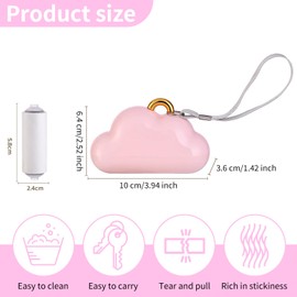 Mini Lint Roller for Travel Size, Cute Cloud Design Reusable Pink Lint Rollers for Pet Hair with 10 Refillable Rollers,Suitable for Various Cleaning Scenarios Such As Home Cleaning and Travel
