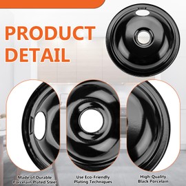 5304430149 5304430150 Porcelain Drip Pan Set & MP22YA Electric Range Burner Element Unit Set Replaces 318067041 318067051 by Cenipar-Compatible with Frigidaire Kenmore Crosley Range Oven/Stove