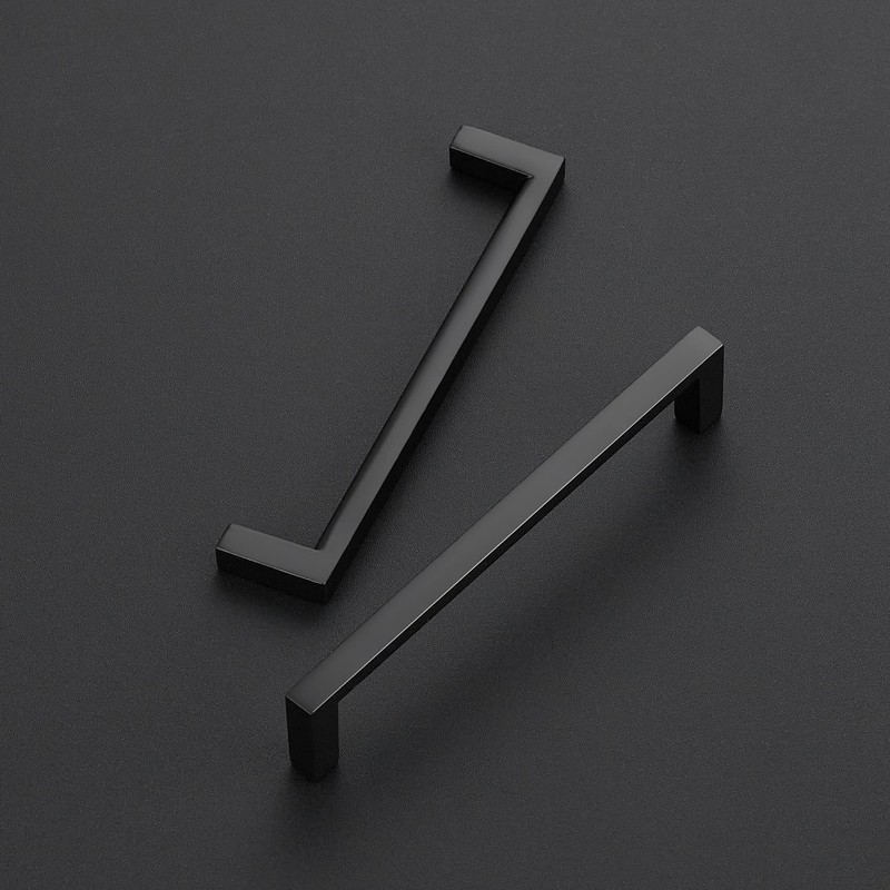 Ravinte 10 Pack Matte Black Cabinet Pulls Slim Kitchen Cabinet