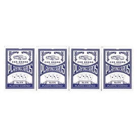 Playing Cards, 4 Pack, Decks of Cards Bulk, Poker Size, Standard Index, for Blackjack, Euchre, Canasta Card Game, 2 Blue and 2 Red, Casino Grade Poker Cards:_blue playing cards *4pcs