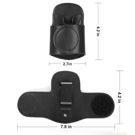 Fokmuaex Premium Leather Stethoscope Waist Clip with Adjustable Buckle - Lightweight Medical Belt Holder Suitable for Doctors/Nurses/First Responders. (Black)