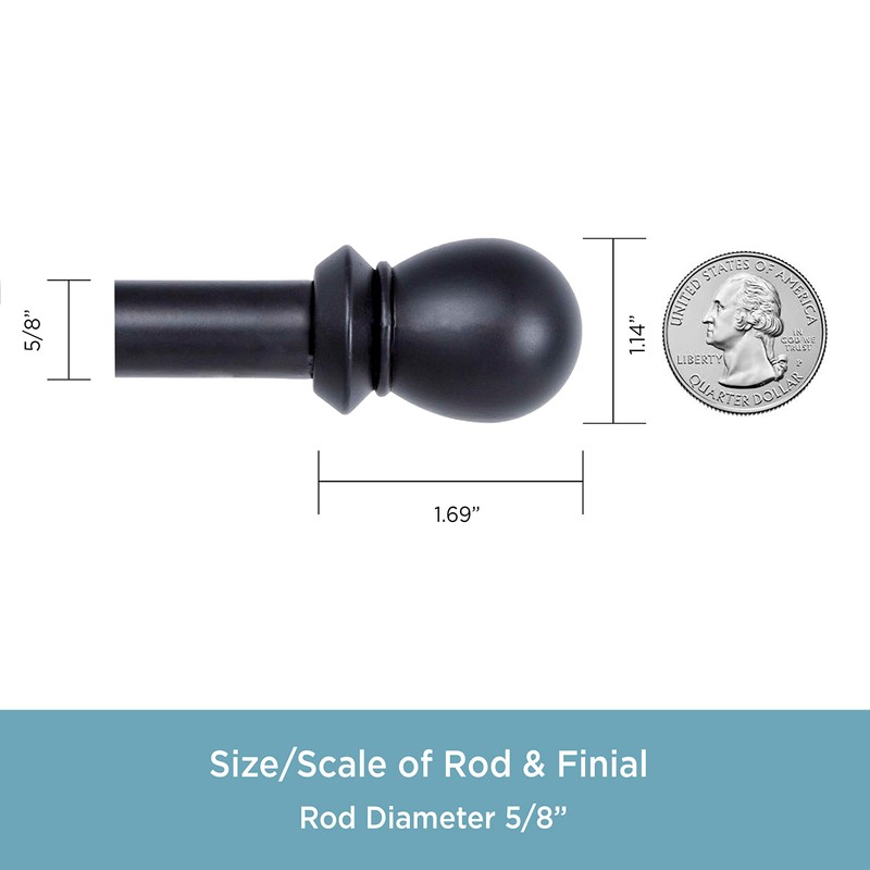 Kenney KN85001 Scroll Ball End Standard Decorative Window Double Curtain
