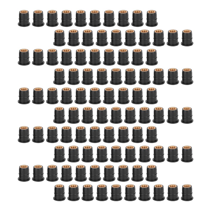 100PCS Well Nut M6x0.8mm Rubber Modification for Motorcycle ATV Windscreens