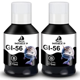 DOUBLE D GI-56 Black Ink Replacement for Canon GI-56 BK Compatible with Canon Maxify GX7050 GX6050 GX5050 GX4050 GX3050 (2BK)