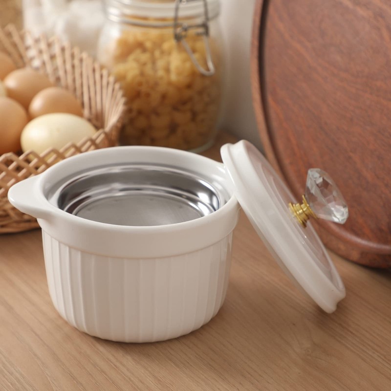 Bacon Grease Container Keeper with Crystal Lid and Strainer, 17