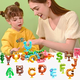 EDERUMI ABC Learning Toys for Kids 3 Year Old,Preschool Alphabet Letters Learning Activities Education Games,No Hole Silicone Suction Bath Toys for Kids