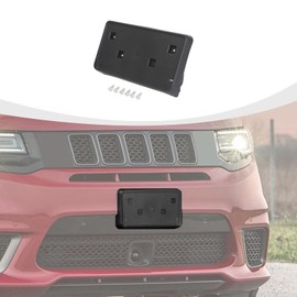 RAZPOY Front License Plate Bracket Holder Mount Frame Compatible with Jeep Grand Cherokee 2017-2023, Black Front Bumper License Plate