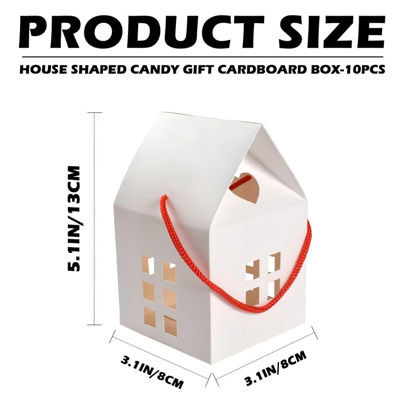 DOERDO DD 10Pcs House Shaped Gift Boxes Candy Cookie Box