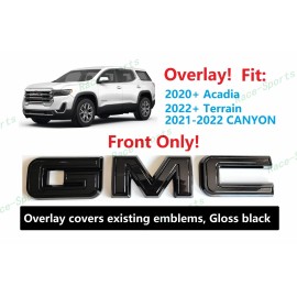 Auto GMC OVERLAY Front Gloss Black GMC Emblem 2020+ Acadia 2022+ Terrain 2021-2022 Canyon