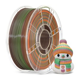 JAREES Rainbow 3D Printing Filament PETG Macaron Multicolor Gradient Filament 1.75mm, Green-Purple-Orange-Yellow PETG for Holiday Decoration, 1kg 330m Meters