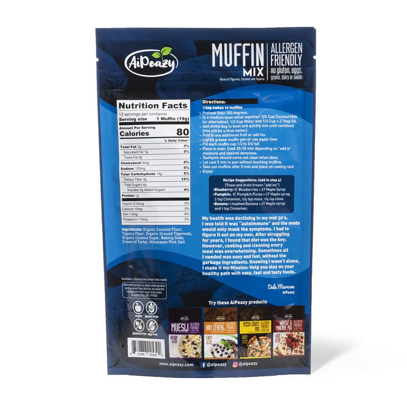 AiPeazy - Muffin Mix - Blend of Tigernut, Coconut and