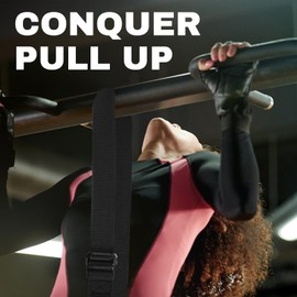 Mozziibazy Pull Up Assistance Bands Set with 8-Level Adjustable Resistance, 247LBS Support & Aluminum Alloy Straps (Black)