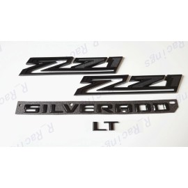 GM Auto Gloss Black Fender Z71 Tailgate Silverado LT Emblems Fit 2019-2023 Silverado