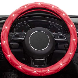 Funda universal para volante con microfibra de piel para coche, camión, SUV, funda antideslizante para volante de 15 pulgadas