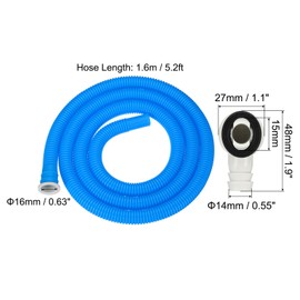 PATIKIL 5ft Air Conditioner Drain Kit, Universal Drain Connector AC Drain Hose with Clamp for Mini-Split Window AC Unit Faucet, Blue