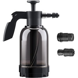 SHENKUAI Hand Pump Sprayer, 2L Pressure Garden Sprayer, 2-Nozzle Sprayer for Household Cleaning, Car Wash, Garden Watering（Black）…