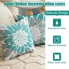 Qahing Pack of 4 Outdoor Waterproof Pillow Covers 18x18 Decorative