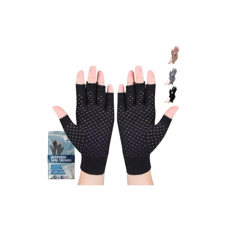 Hotcakes Fingerless Compression Arthritis Gloves for Women & Men with
