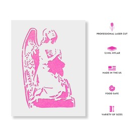Angel Stencil - Reusable Stencils for Painting - Mylar Stencil for DIY Projects and Crafts