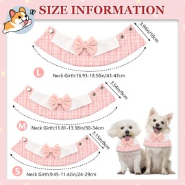 HACRAHO Tux Dog Bowtie, 1 Pack Pink Formal Puppy Bow Tie Tux Collar Adjustable Necktie Bows for Small Medium Dogs for Wedding Birthday Party, L
