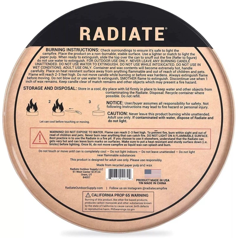 Radiate 2 Pack XL 8" Portable Campfire As Seen On
