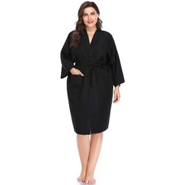PERFEHAIR Salon Robes Smock for Clients, Hair Salon Client Gown Cape, Black
