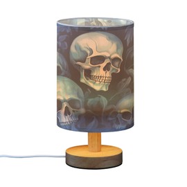 xigua Skull Bedside Table Lamp, Touch Control Nightstand Bedroom Lamp with USB Ports,LED Desk Night Light for Living Room Office590