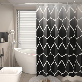 AwmnSrman Shower Curtain - Shower Curtains for Bathroom with 12 Shower Curtains Hooks, Quick-Drying Modern Elegant Design Polyester 200 x 200cm