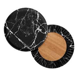 gearider Black Marbling Print Round Elastic Stool Covers, Dustproof & Easy to Clean Bar Round Stool Seat Cover Fit for Round Stool (Small, 4 Pieces)