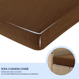 SUBRTEX Stretch Cushion Cover Soft Sofa Seat Slipcover Spandex Chair Couch Cover Suitable for 1-2-3 Seaters Replacement for Furniture Protector(Coffee,Small)